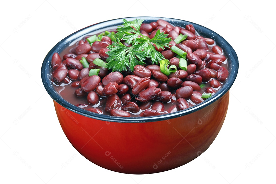 Feijão de caldo com ccoentro e cebolinhas