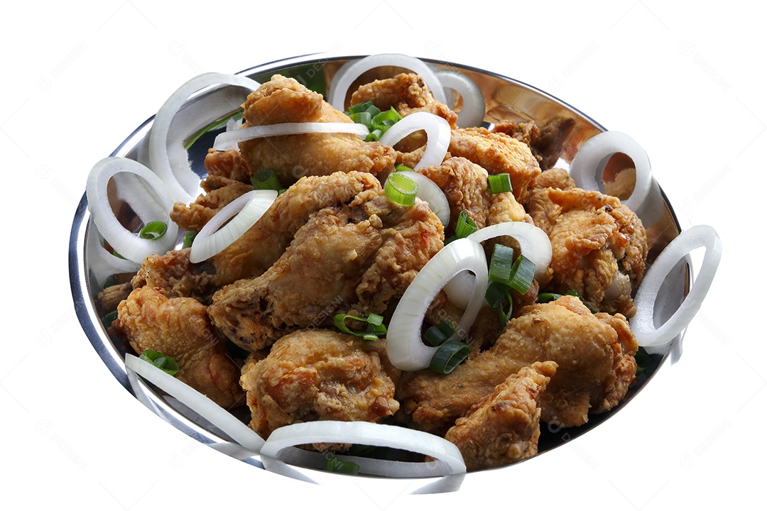 Coxinhas de frango deliciosa sobre fundo branco