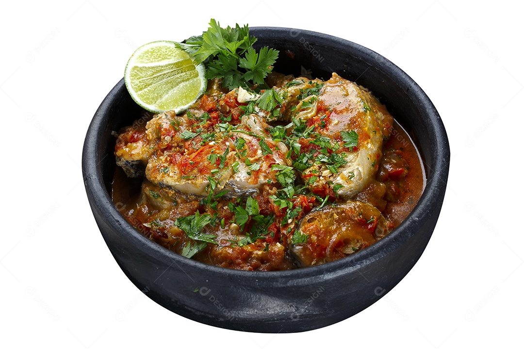 Moqueca de peixe com temperos e limão