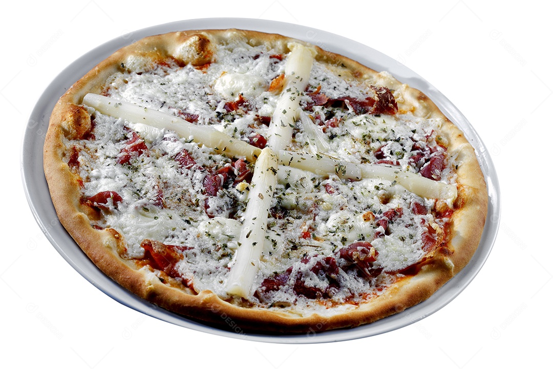 Pizza de calabresa com muito queijo e catupiry