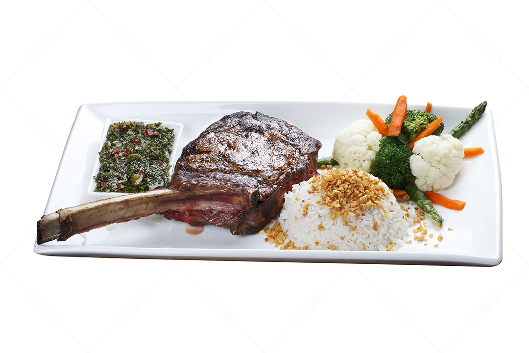 Costela nobre com batata frita e salada