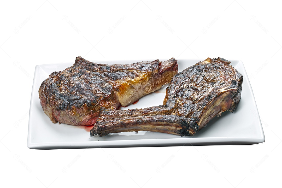 Costela assada ao molho barbecue