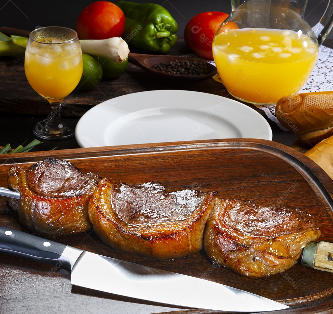 Espeto de picanha assado