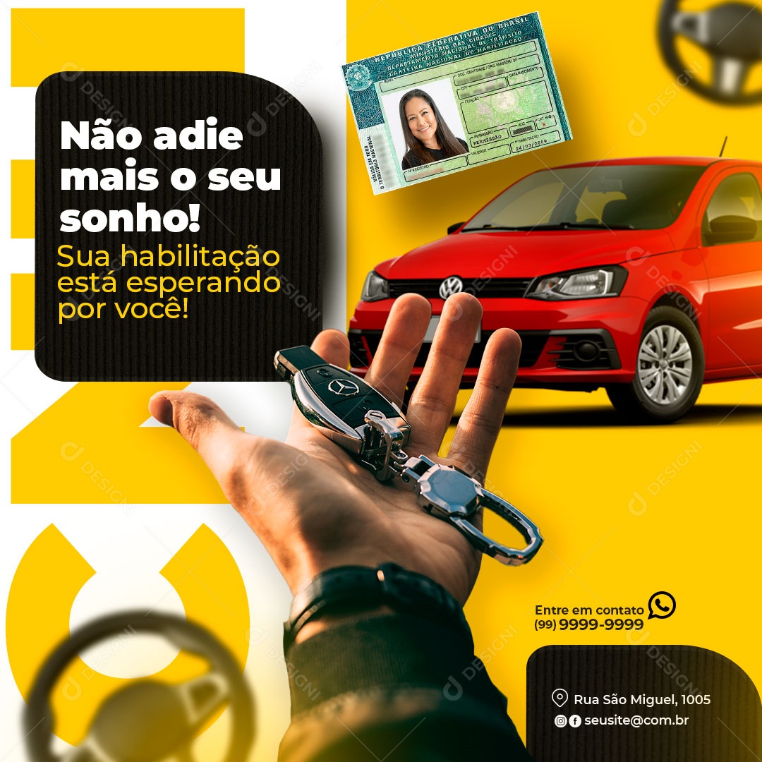 Social Media Feed Não Adie Mais o Seu Sonho Habilitação PSD Editável