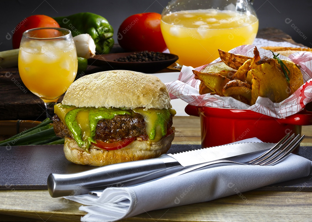 Hambúrguer gourmet delicioso