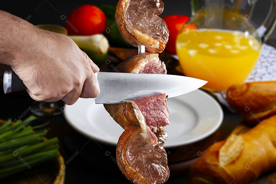 Espeto de picanha assado