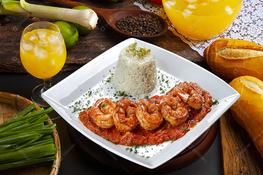 Alta gastronomia camarão grande