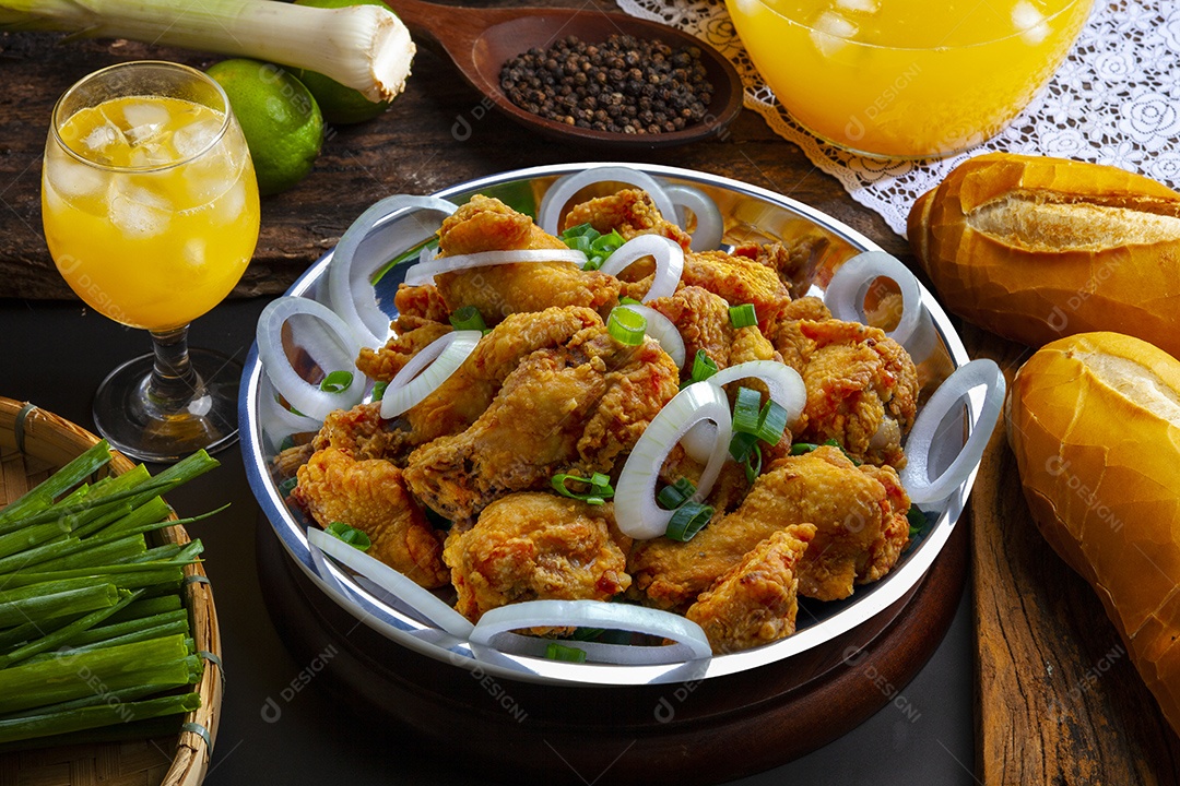 Contra coxa empanada frita