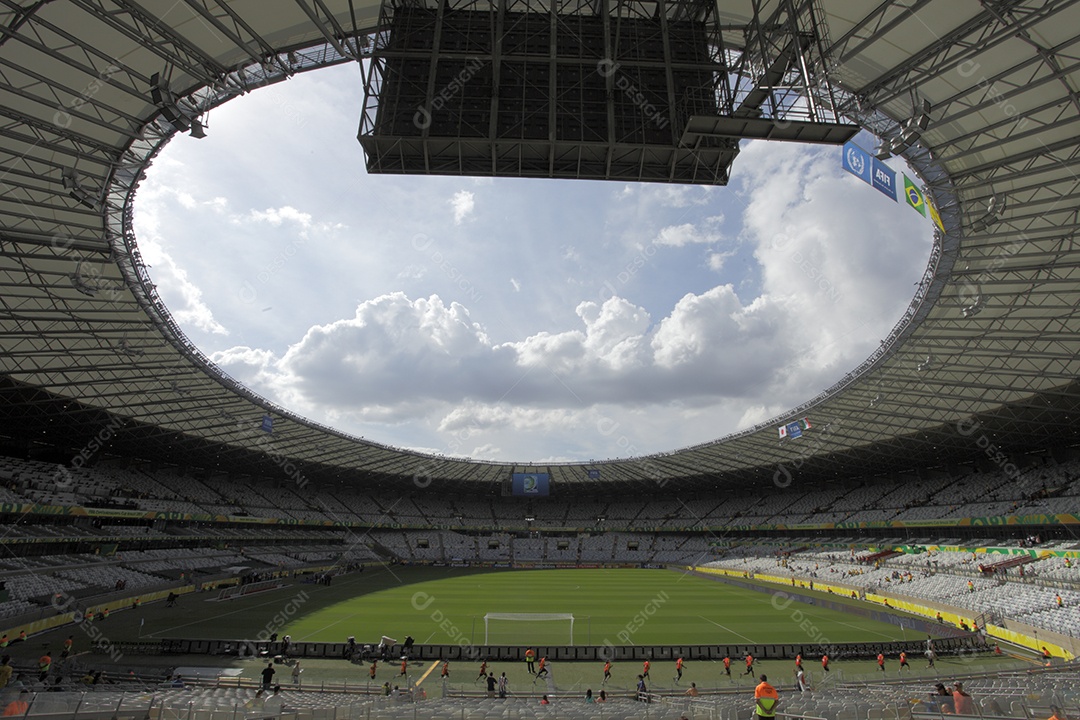 Vista de um estádio de futebol