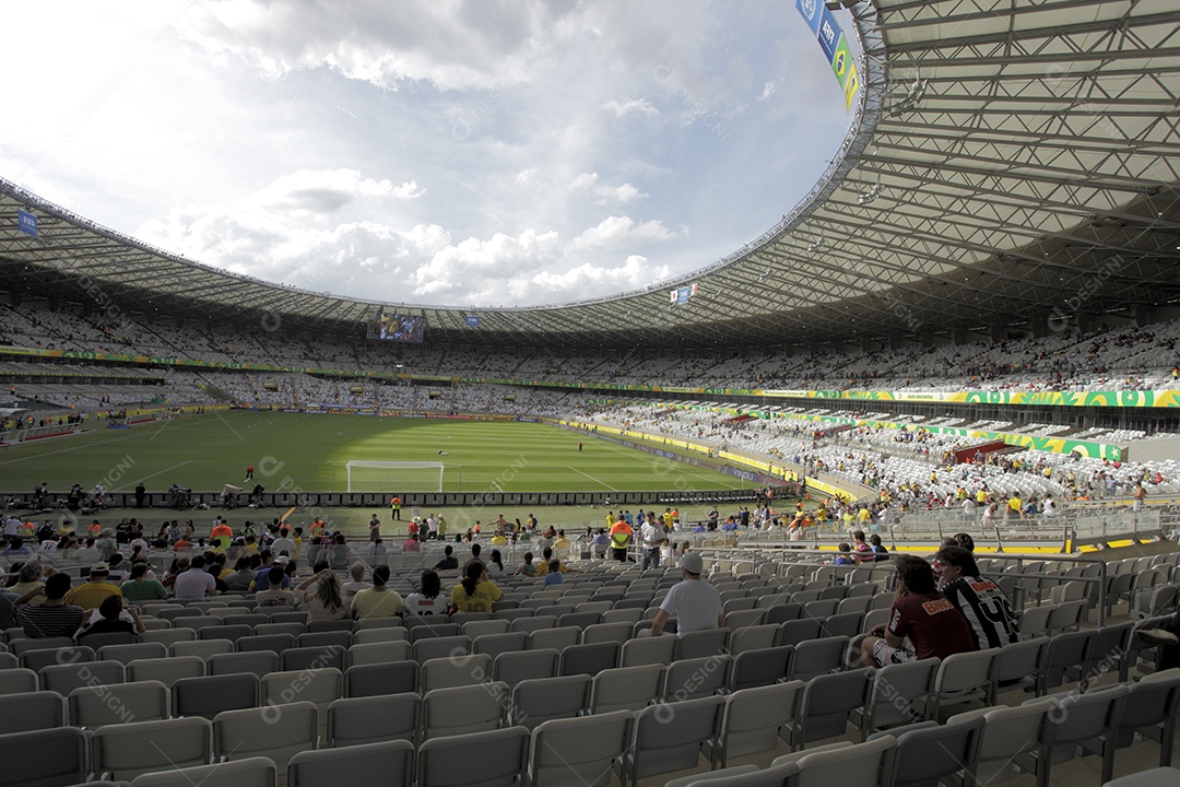 Vista de um estádio de futebol