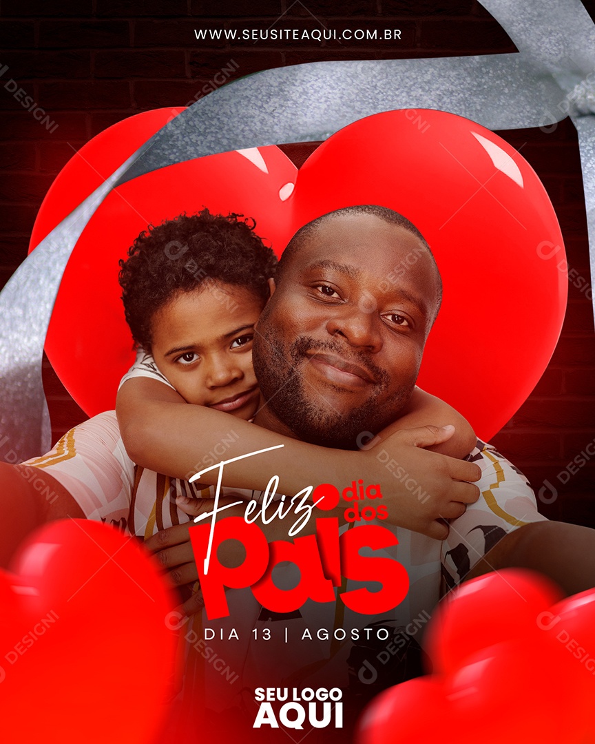 Social Media Feed Feliz Dia Dos Pais 13 De Agosto PSD Editável
