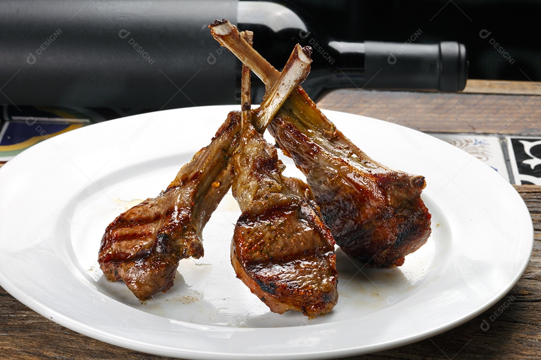 Costela assado com barbecue