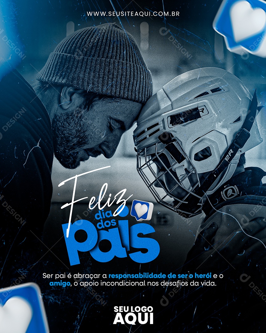 Feed Feliz Dia Dos Pais Responsabilidade De Ser o Herói Social Media PSD Editável