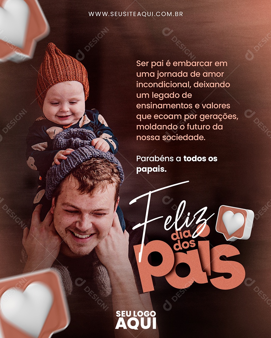Social Media Feed Feliz Dia Dos Pais Parabéns a Todos Os Papais PSD Editável