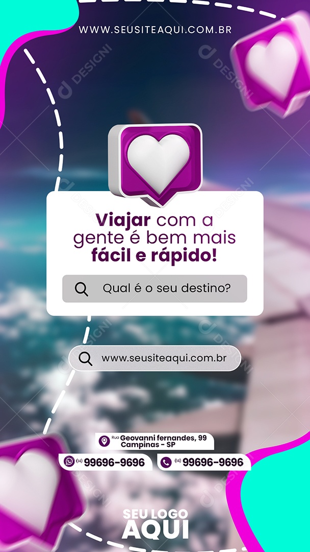 Story Viajar Com a Gente é Bem Mais Fácil Social Media PSD Editável