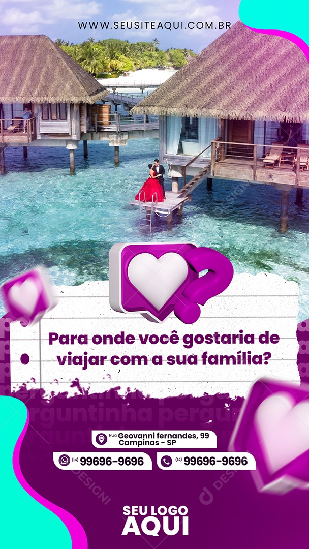 Social Media Story Para Onde Gostaria De Viajar PSD Editável