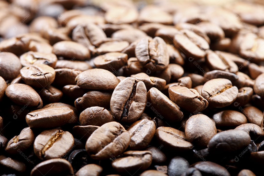 Grãos de café torrado