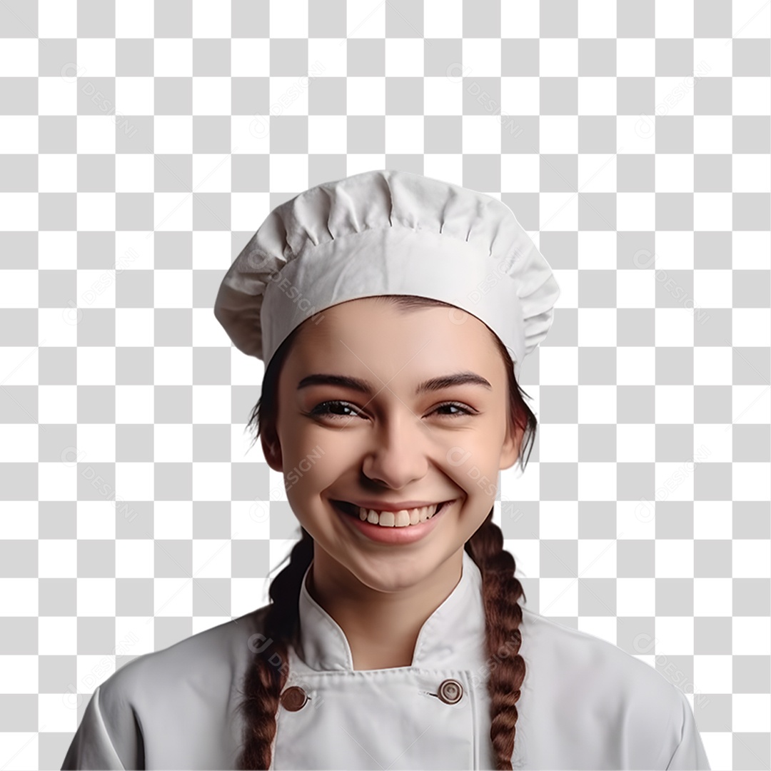 Padeira Sorrindo com Uniforme PNG Transparente