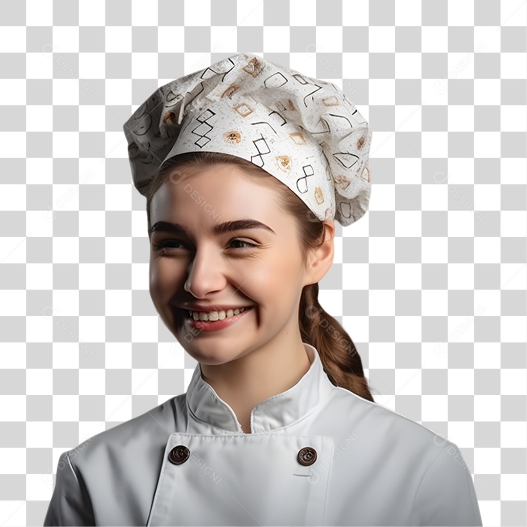 Padeira  Sorrindo com Uniforme PNG Transparente