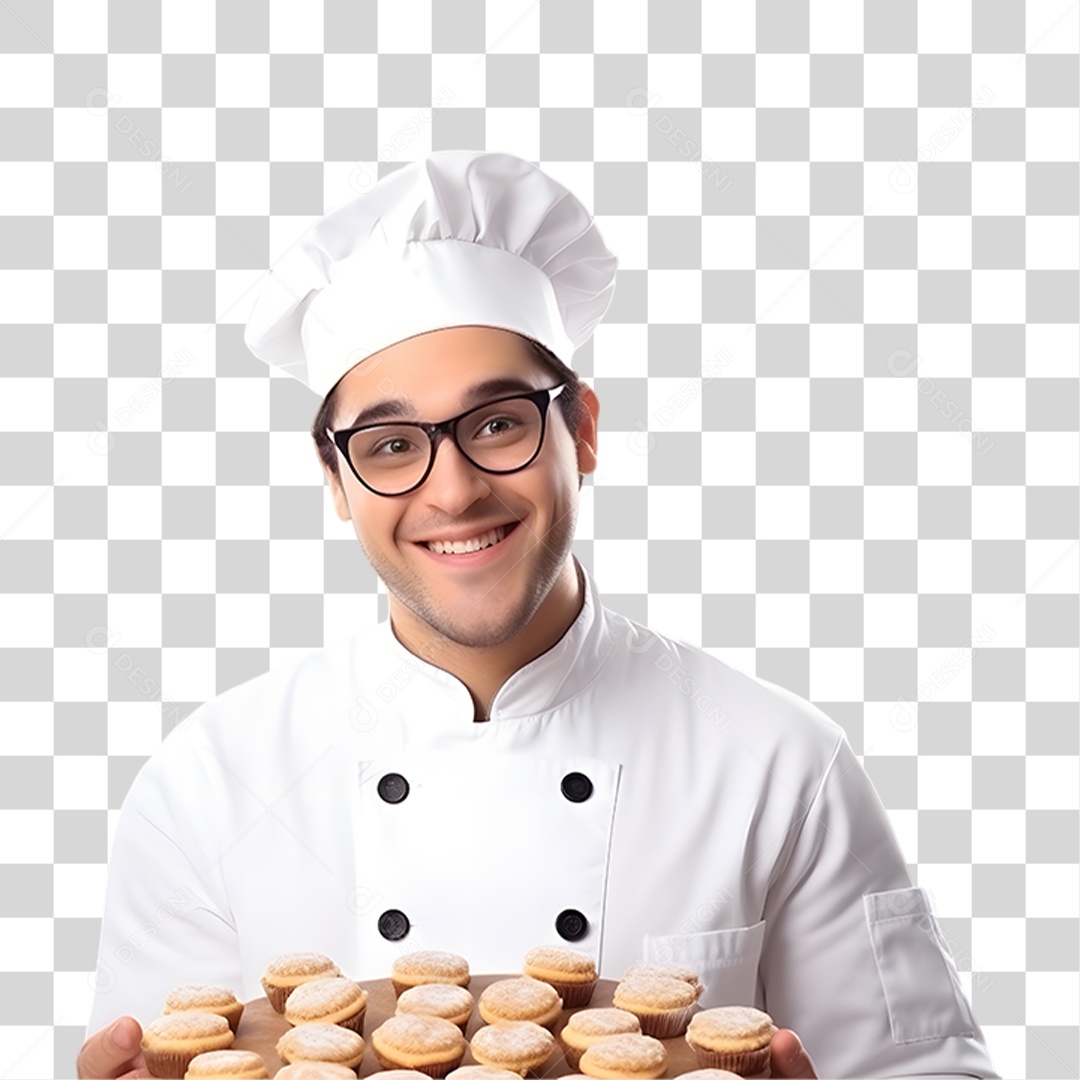 Padeiro Sorrindo com Uniforme PNG Transparente