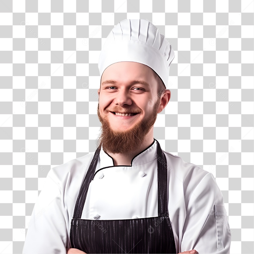 Padeiro Sorrindo com Uniforme PNG Transparente
