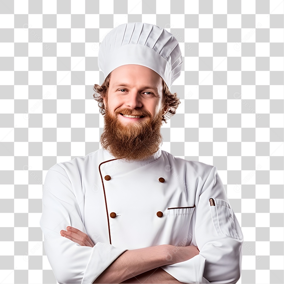 Padeiro Sorrindo com Uniforme PNG Transparente