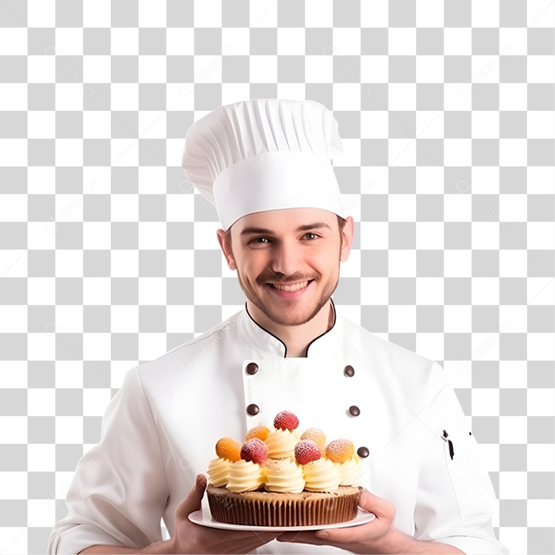 Padeiro Sorrindo com Uniforme PNG Transparente