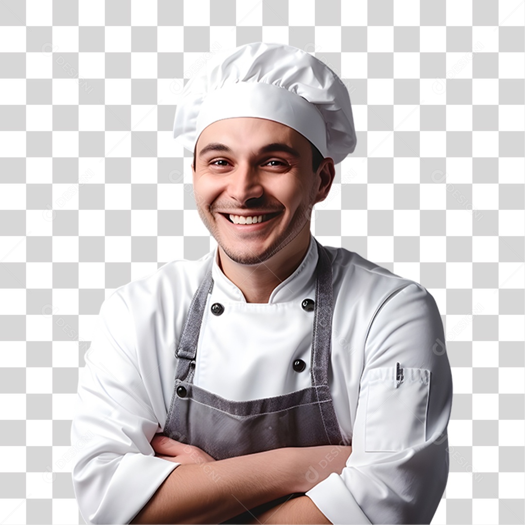 Padeiro Sorrindo com Uniforme PNG Transparente