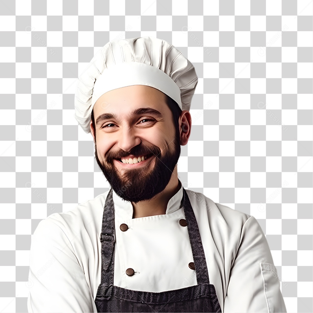 Padeiro Sorrindo com Uniforme PNG Transparente