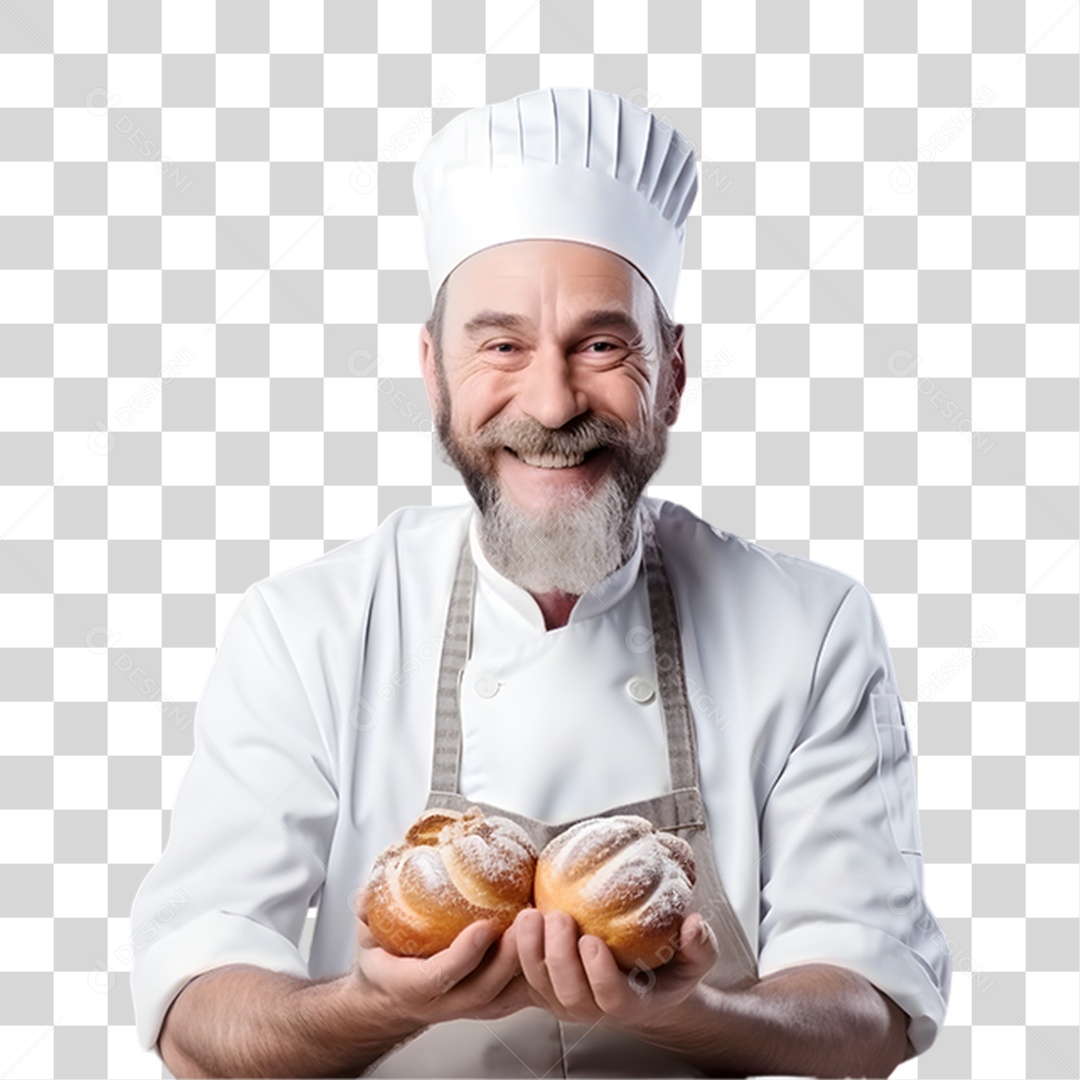 Padeiro Sorrindo com Uniforme PNG Transparente