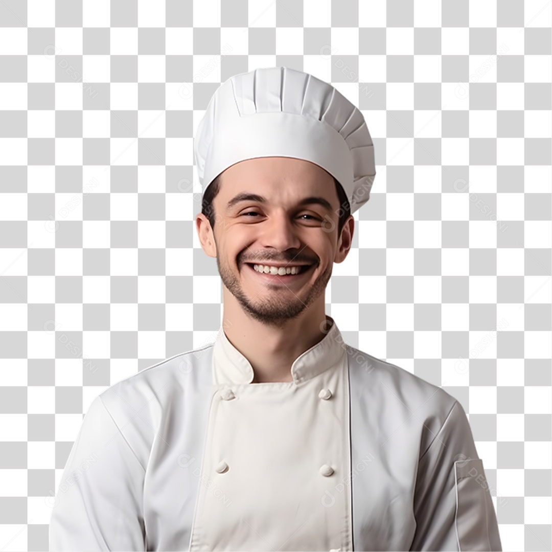 Padeiro Sorrindo com Uniforme PNG Transparente