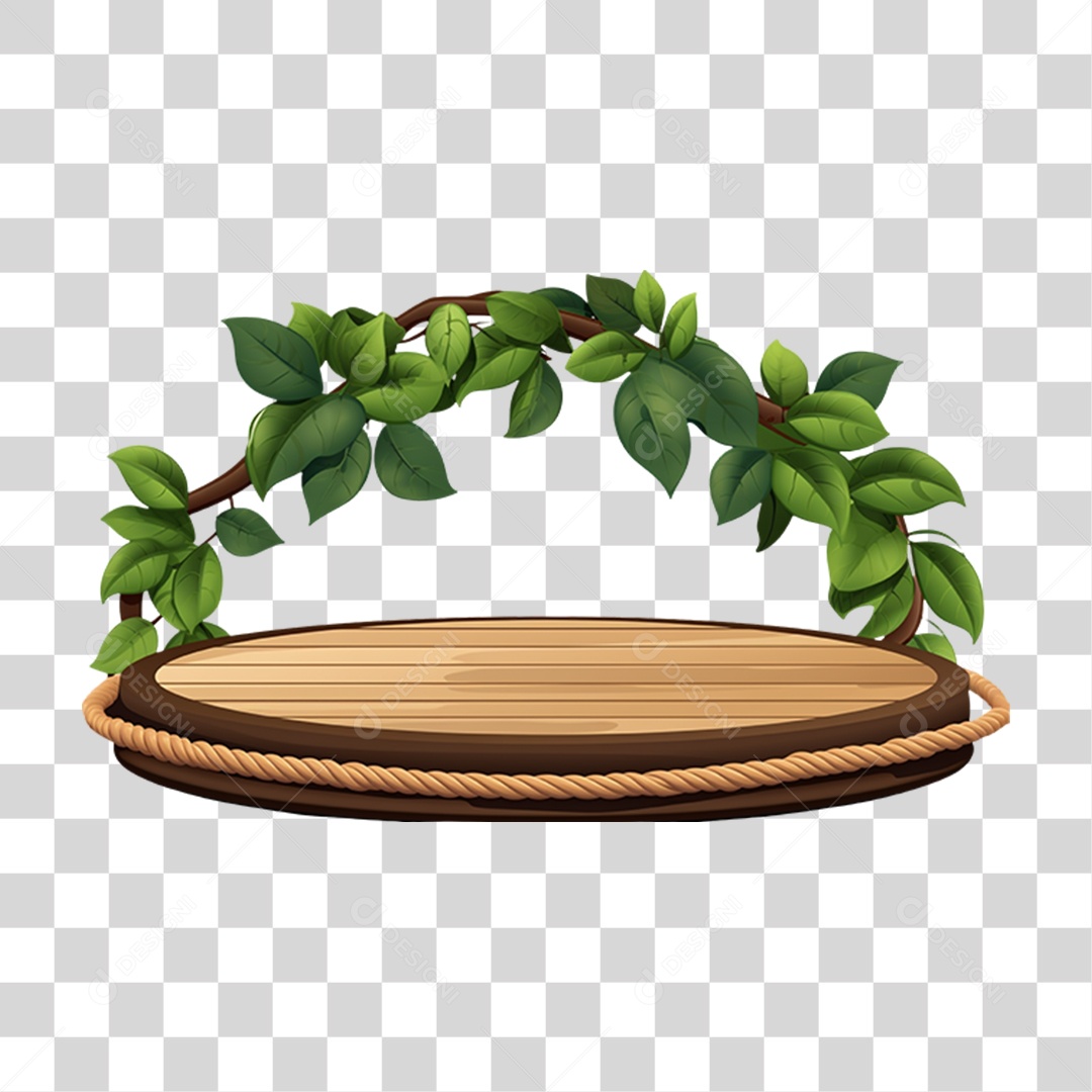 Podium de Madeira Para Composição PNG Transparente