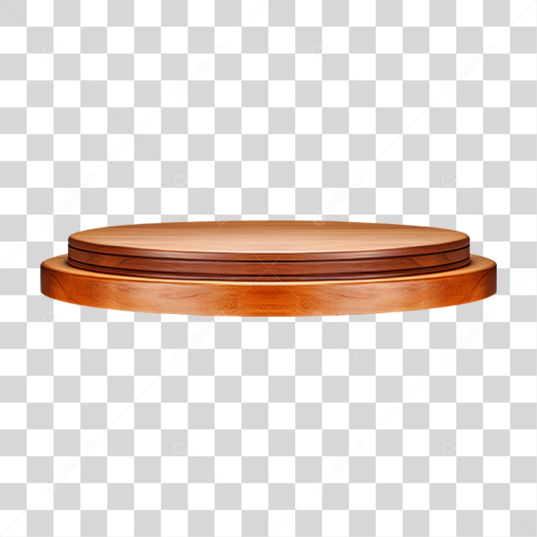 Podium de Madeira Para Composição PNG Transparente