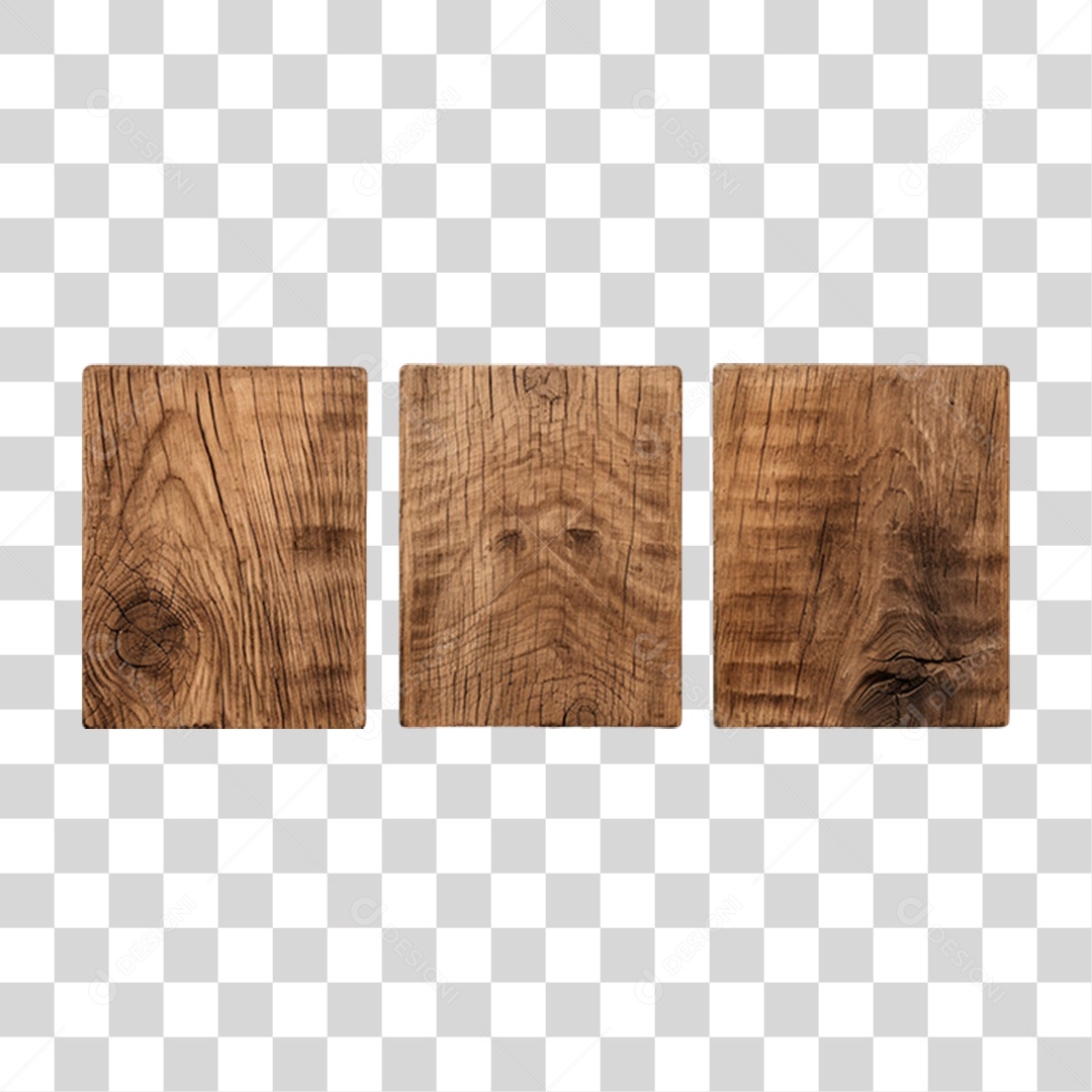 Elemento 3D Pedaço de Madeira Para Composição PNG Transparente