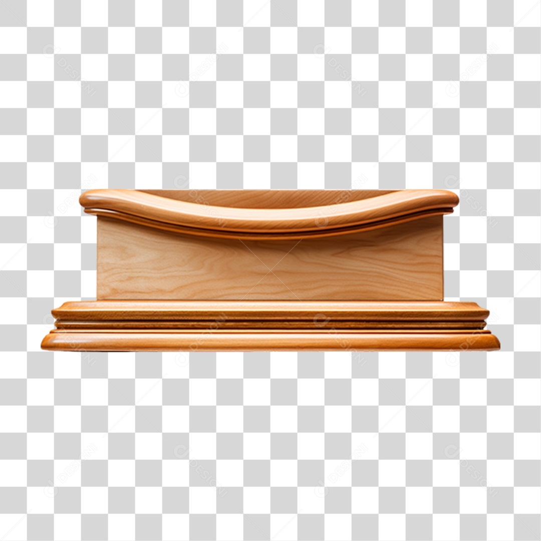 Elemento 3D pedestal de Madeira Para Composição PNG Transparente