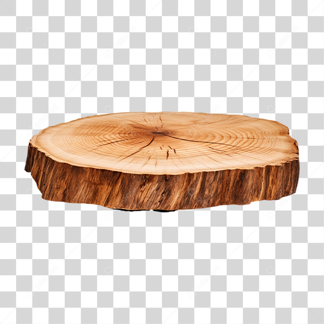 Elemento 3D Pedaço de Madeira Para Composição PNG Transparente