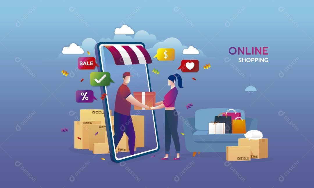 Lojas Online Vetor EPS