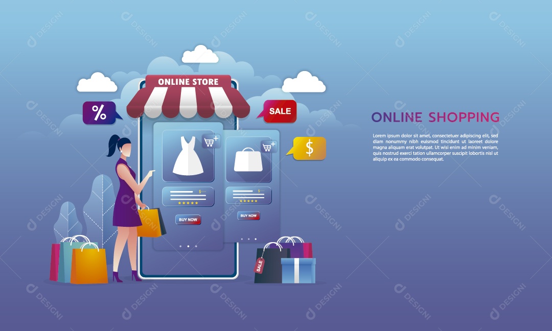 Lojas Online Vetor EPS