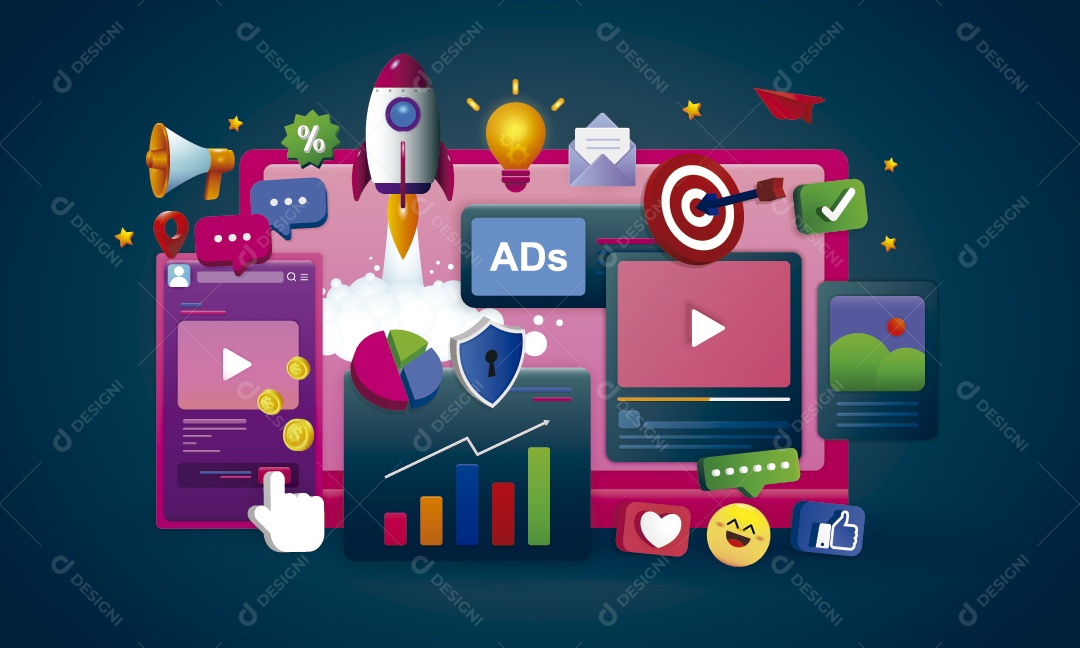 Marketing Digital Vetor EPS