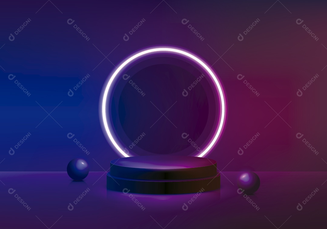 Podium Roxo e Azul Vetor EPS