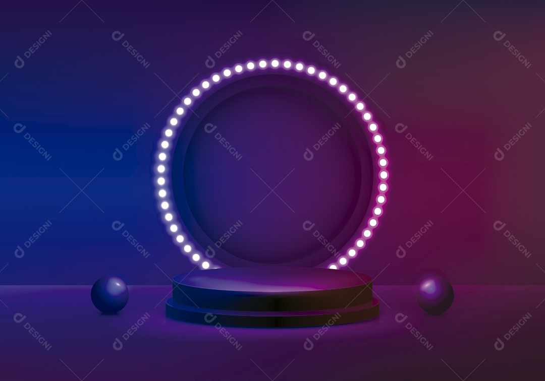 Podium Roxo e Azul Vetor EPS