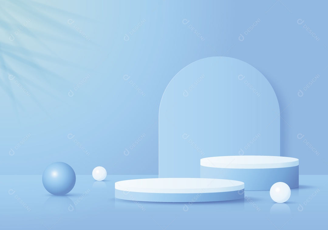 Podium Azul Claro Vetor EPS