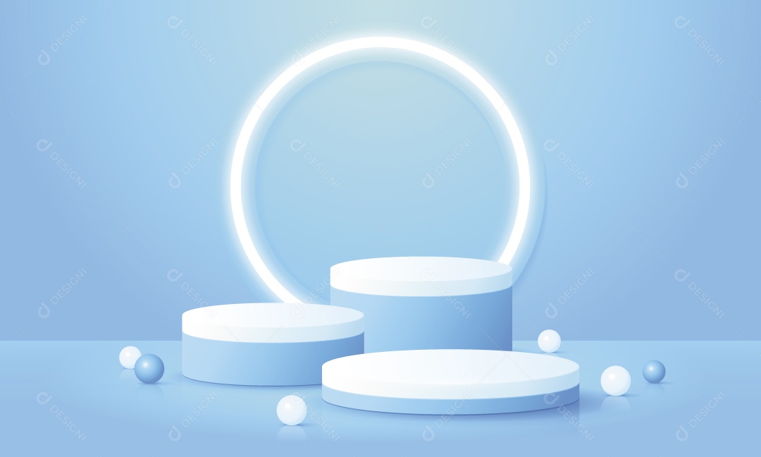 Podium Azul Claro Vetor EPS