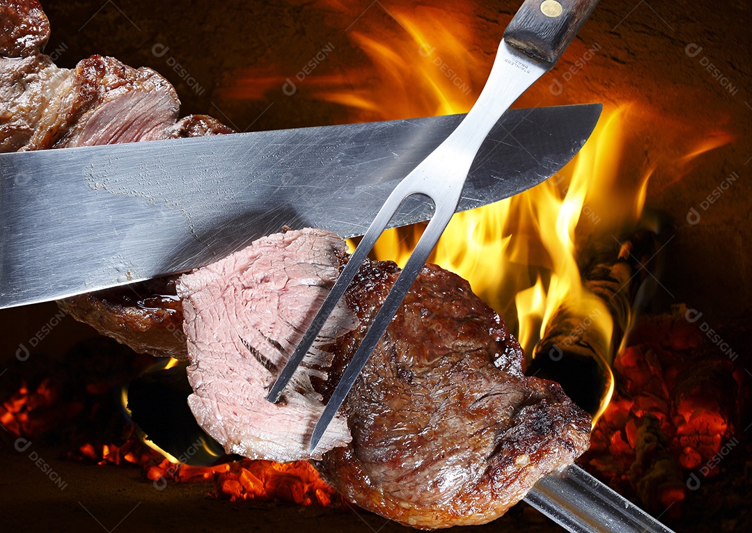 Espeto de picanha assado