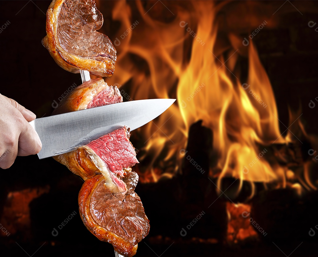 Espeto de picanha assado