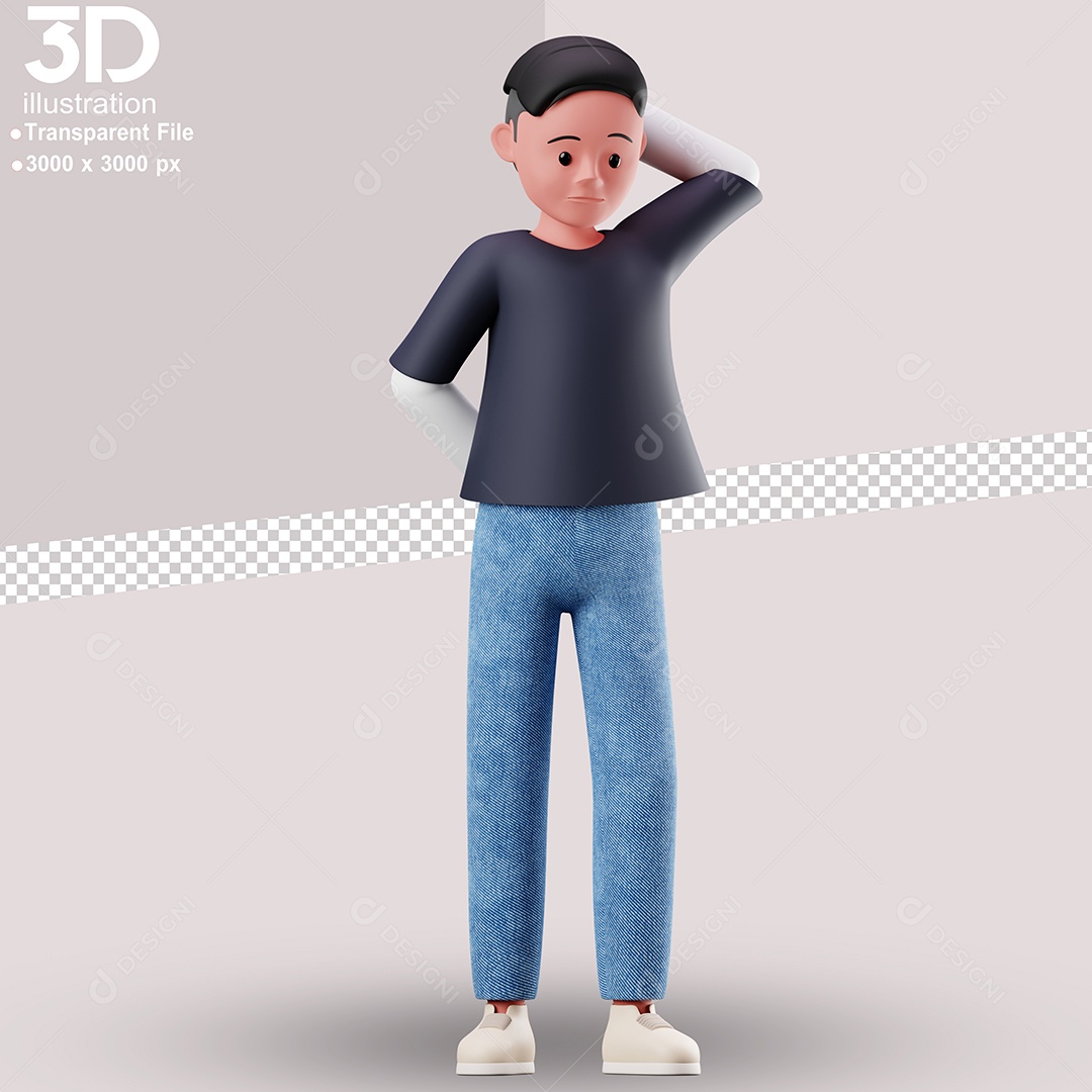 Personagem 3D Homem em Pé PSD
