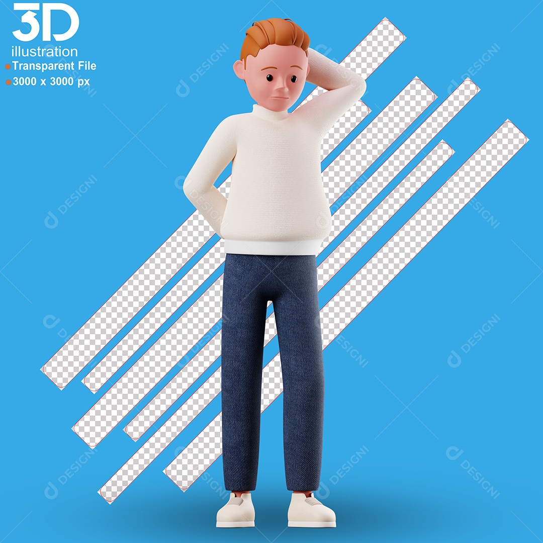Personagem 3D Homem em Pé PSD