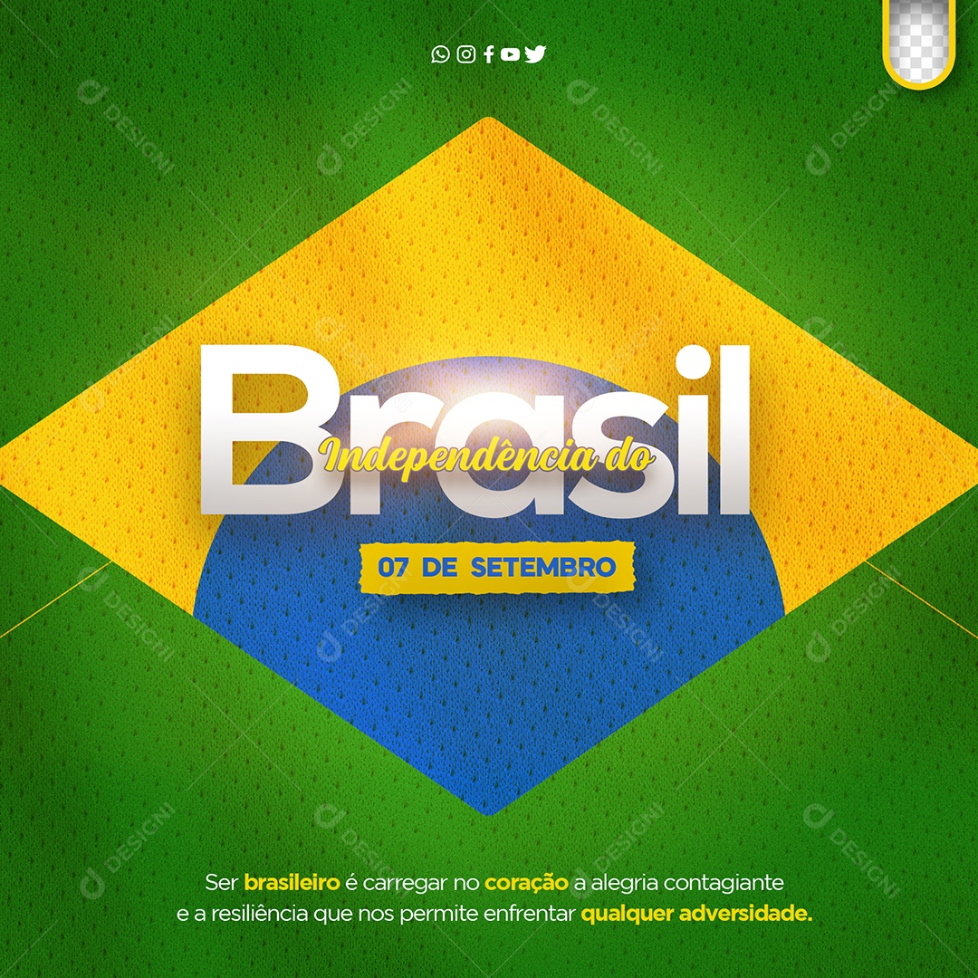 Social Media Feed Independência Do Brasil 07 de Setembro PSD Editável