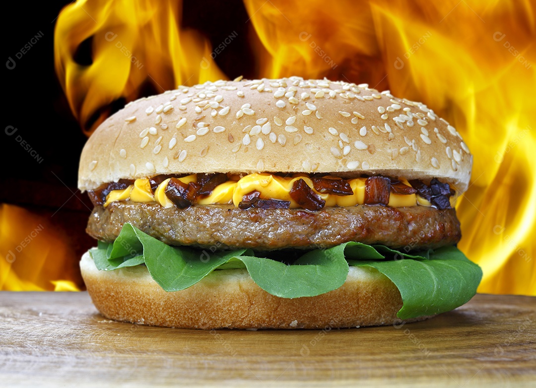 Hamburguer gourmet cheddar bacon