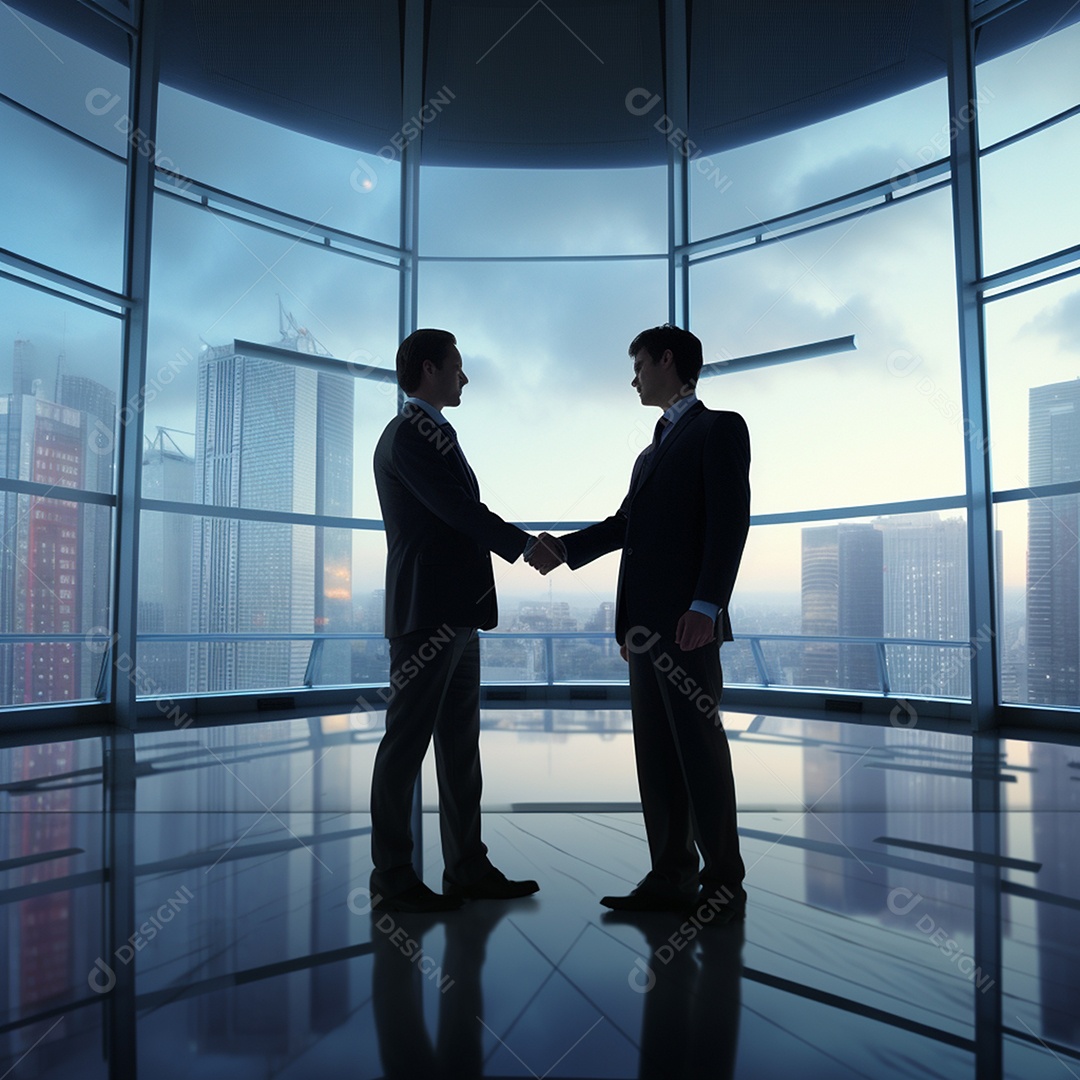 Dois verdadeiros homens de negócios apertam as mãos fechando négocios